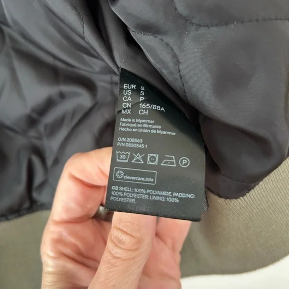 H&M NYLON BOMBER JACKET Light khaki green - Picture 7 of 9